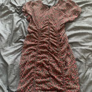 ruched mini dress